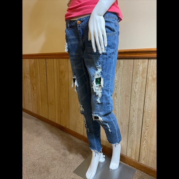 HotTopic Sequin Destroyed Skinny Jeans - Picture 3 of 4